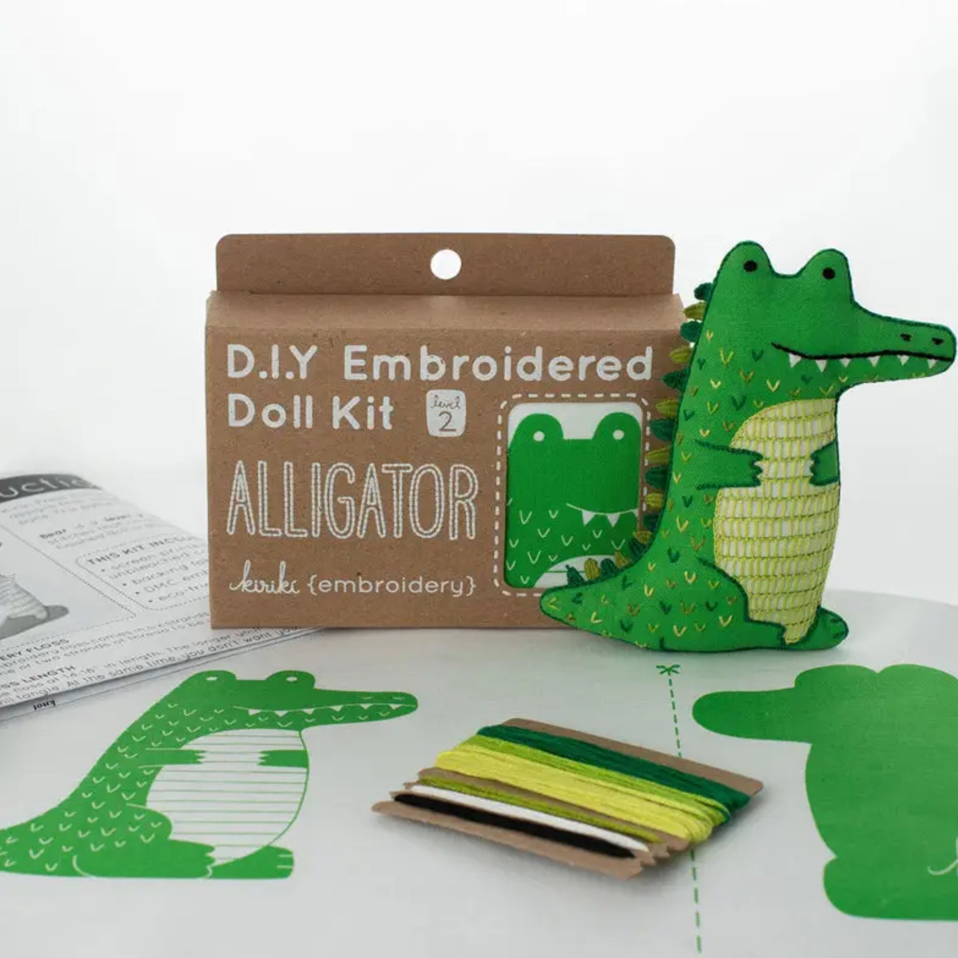 Contents of Alligator Doll Kit from Kiriki
