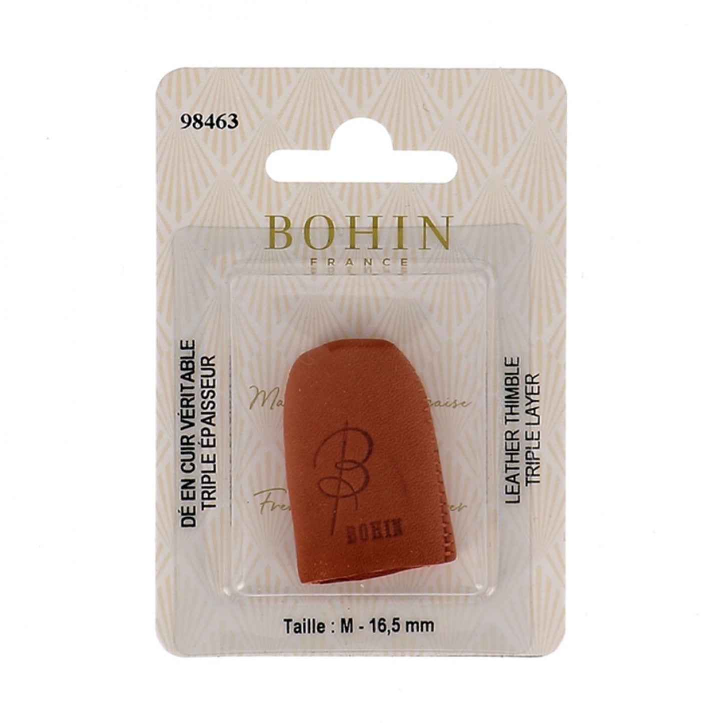 Bohin Leather Thimble, size Medium, in package