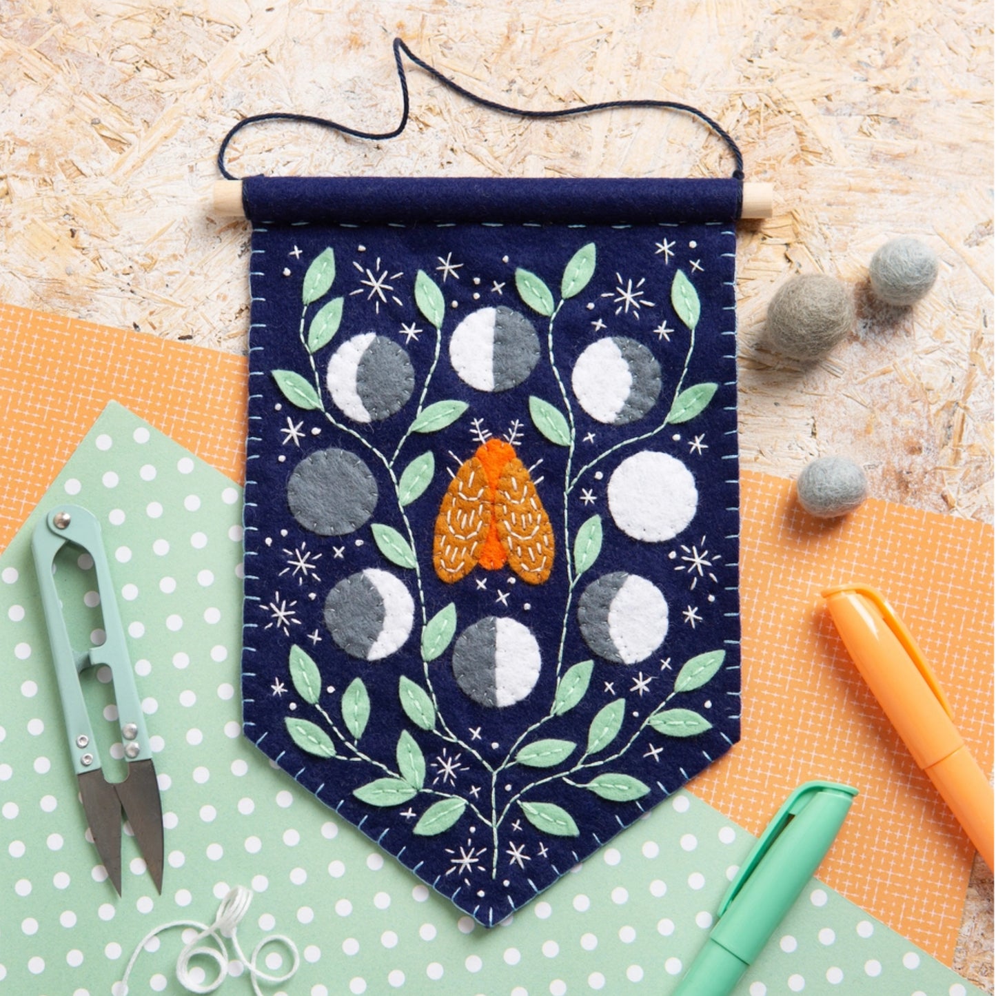 Finished Celestial Pennant Craft Kit