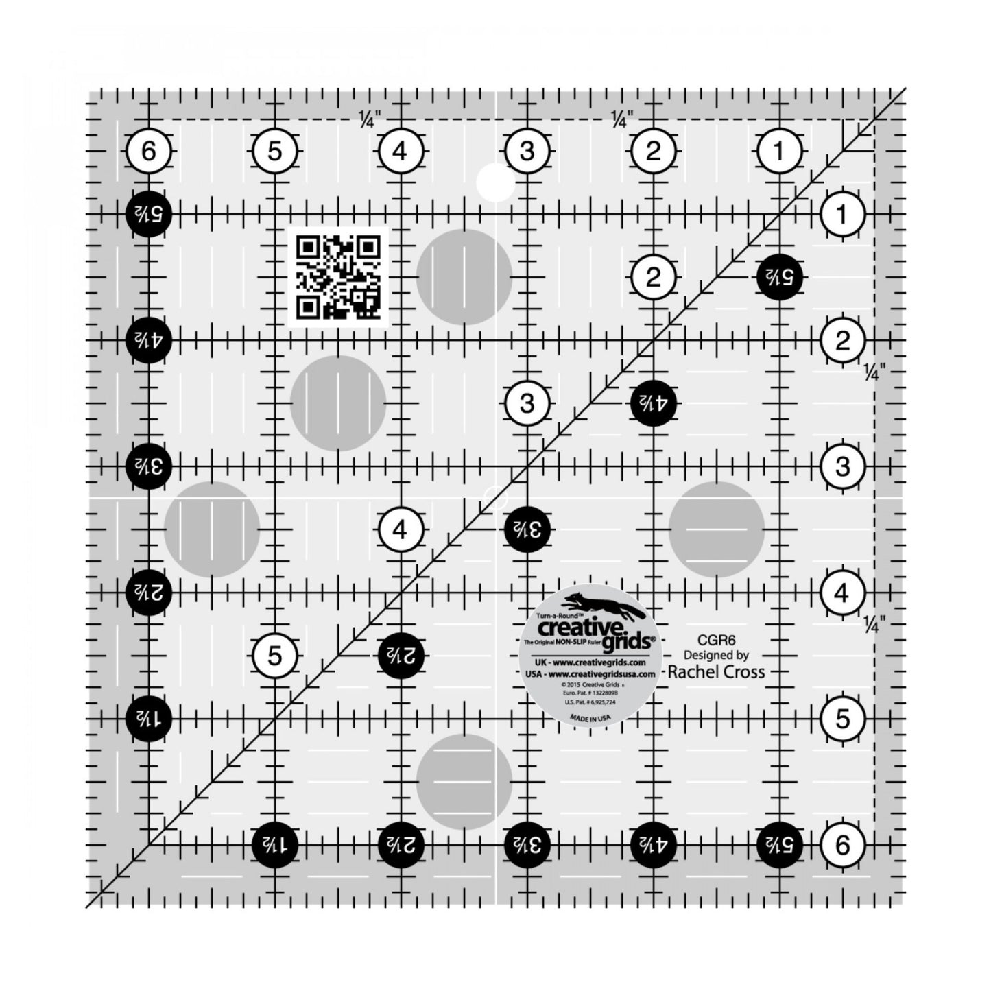 Creative Grid USA Quilt Ruler, 6.5in x 6.5 in