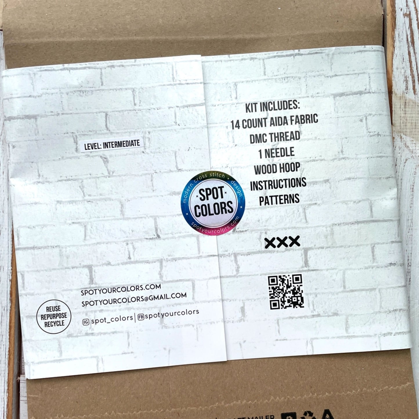 Back of Dragonflies Cross Stitch Kit package