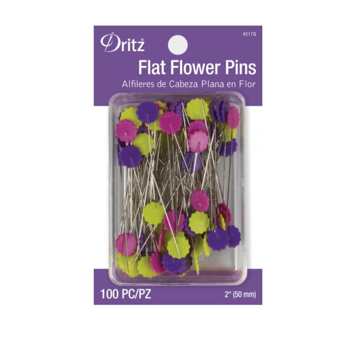 Dritz Flat Flower Pins in package