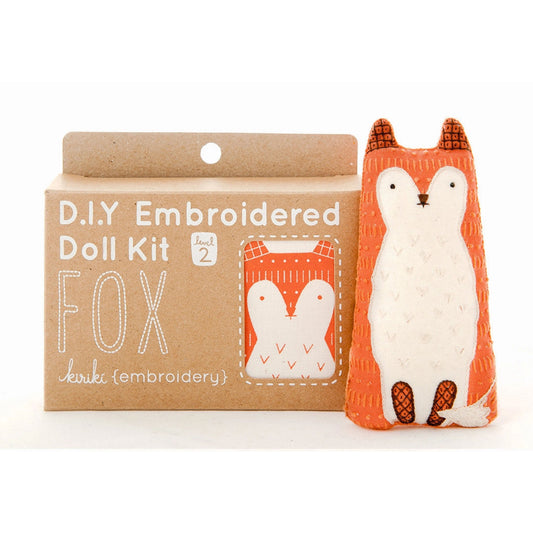 Fox Embroidery Doll Kit, in package