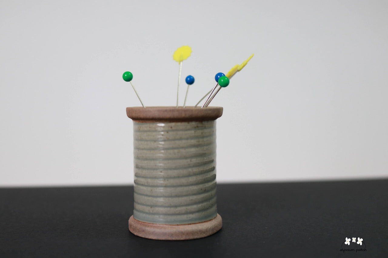 Grey Ceramic Spool Magnetic Pin Holder