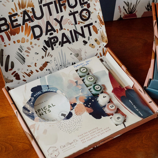 Cate Paper Co. Paint-By-Number kit contents