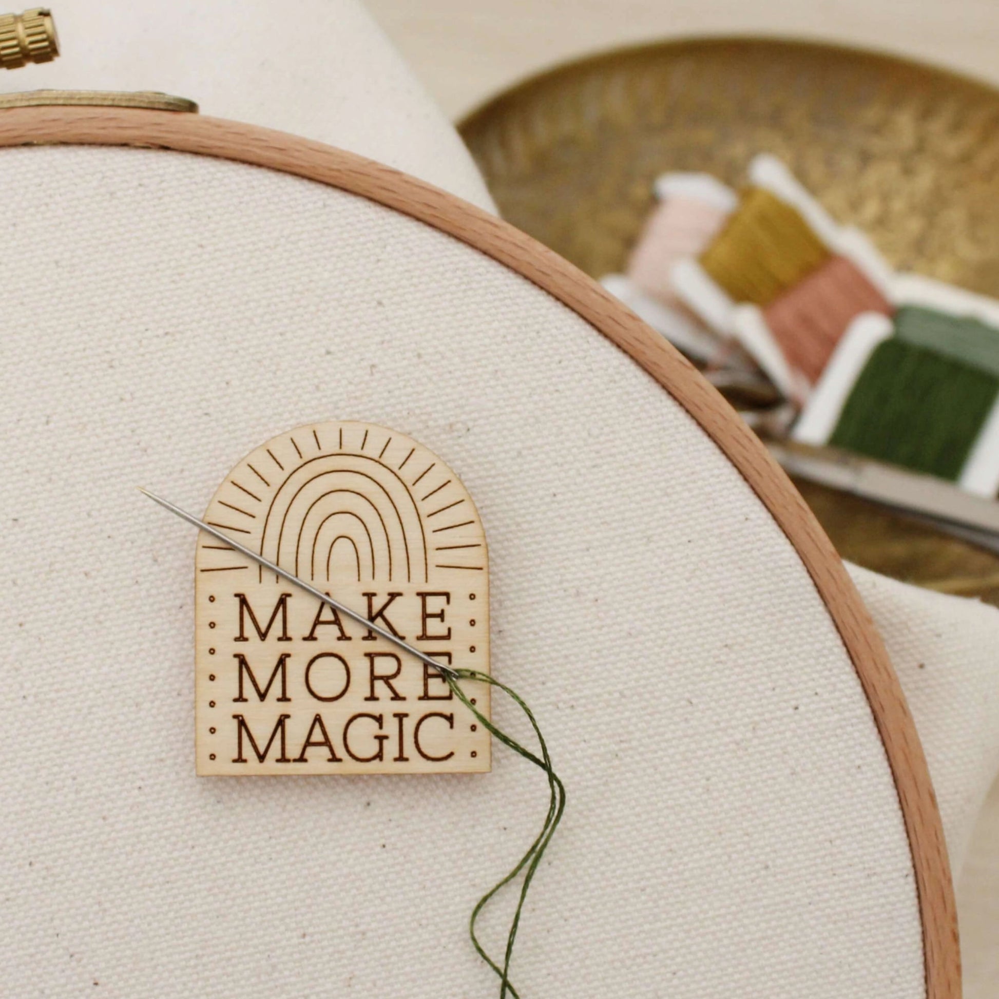 Make More Magic Magnetic Wooden Needle Minder by Oh Little Wren