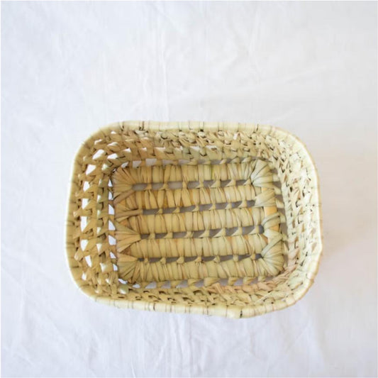 Birdseye view of Square Open Weave Basket by SOCCO Designs