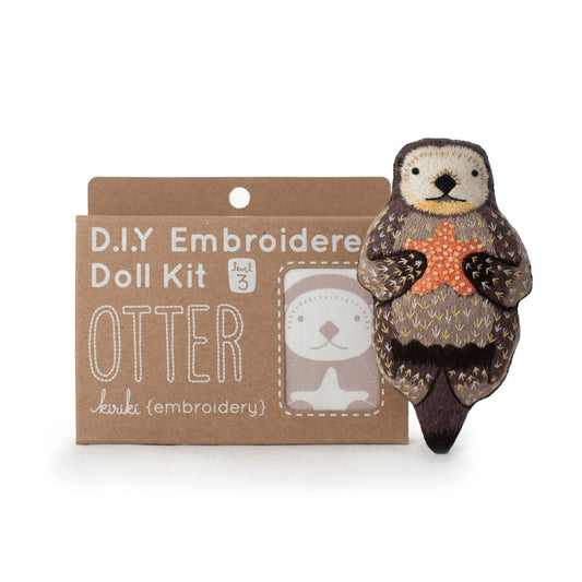 Otter Embroidered Doll Kit in package