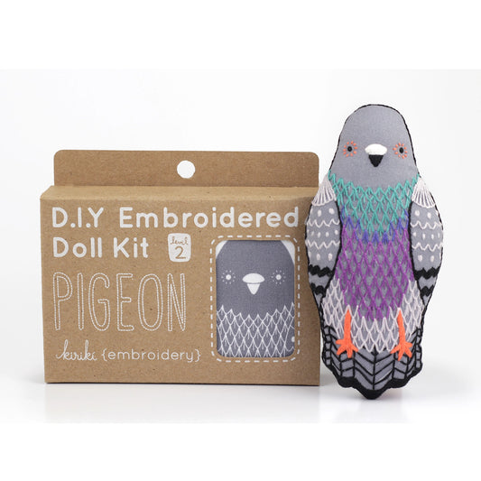 Pigeon DIY Embroidered Doll Kit in package