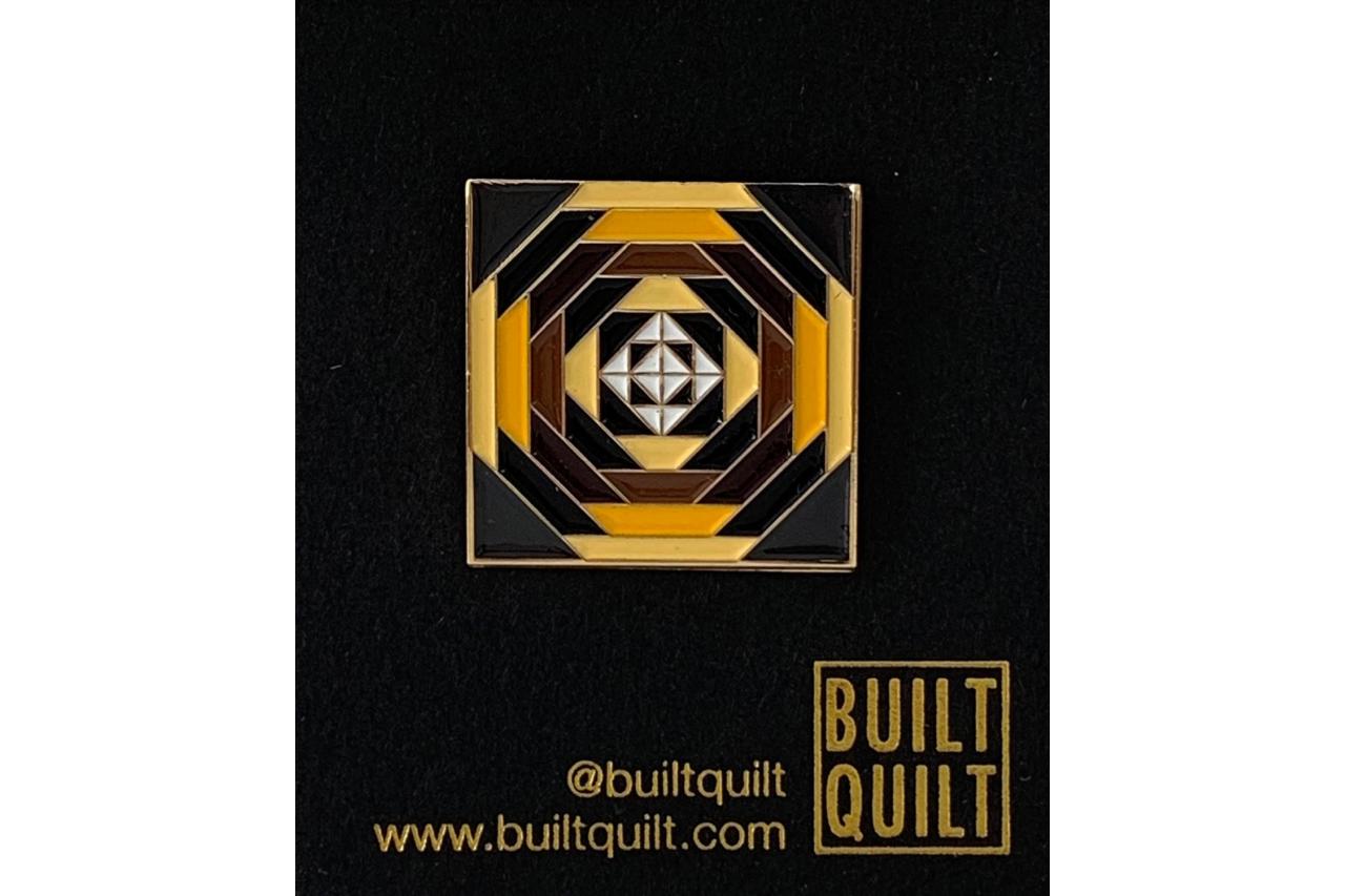 Pineapple Quilt Block Enamel Pin by Built Quilt