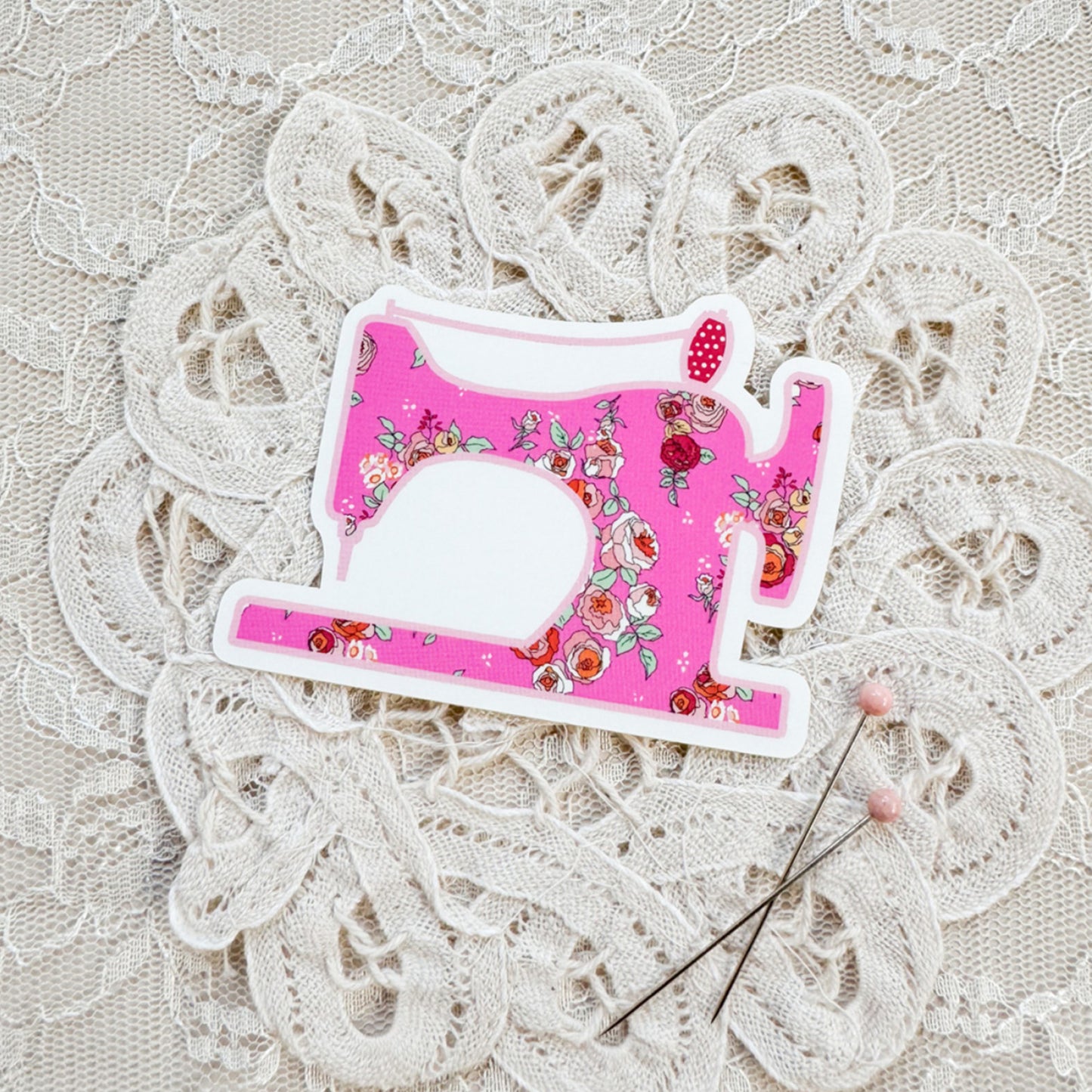 Pink Sewing Machine Sticker from Minki Kim
