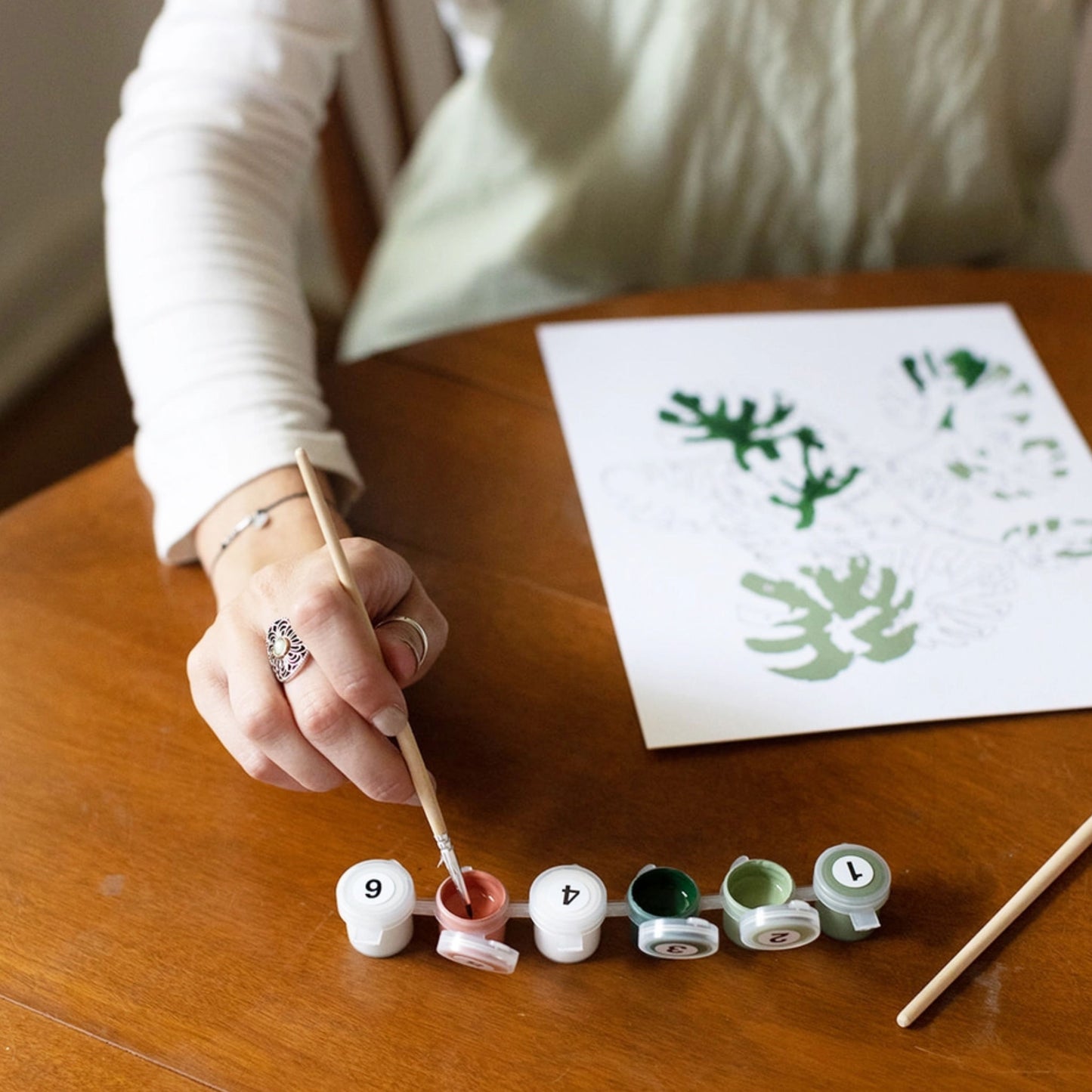 Paint by Number Kit by Cate Paper Co. in use