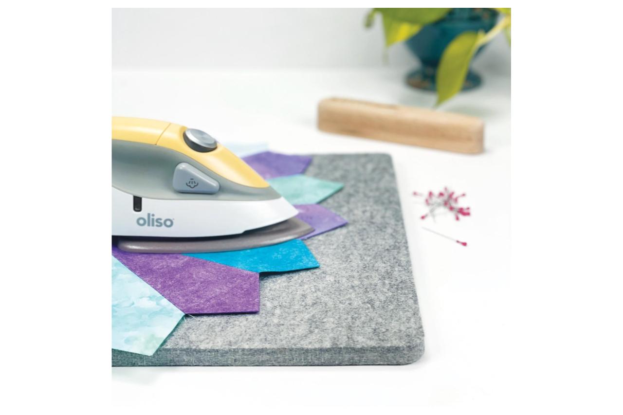 Wool Felted Pressing Mat by the Gypsy Quilter in use