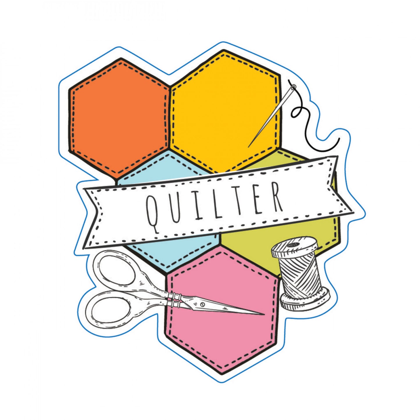 Quilter Sticker from Slightly Biased Quilts