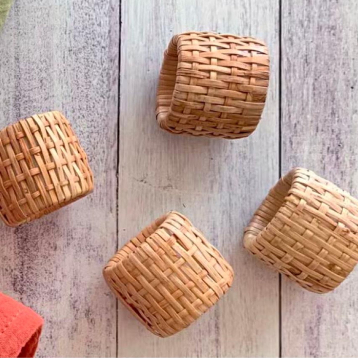 Rattan Napkin Rings, Set of 4, by Dot & Army