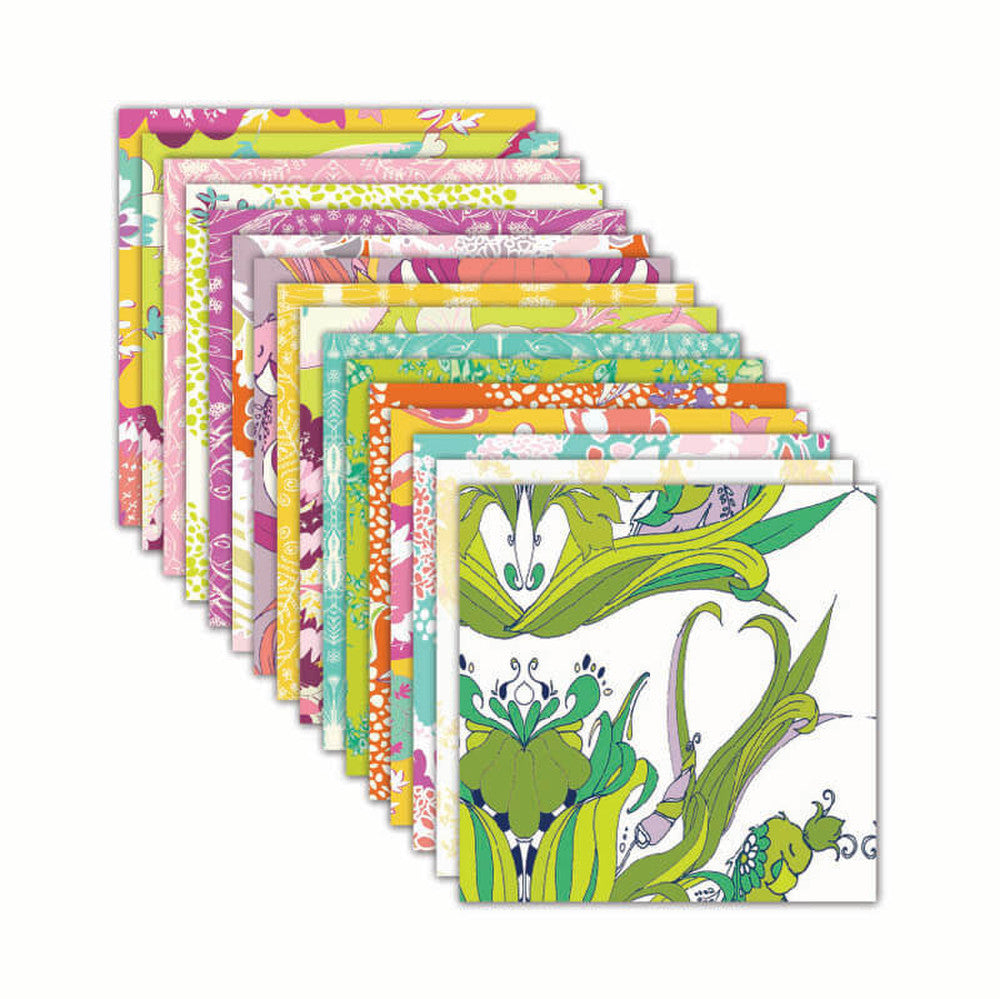 Pernilla's Eden Fat Quarter Fabric Bundle by RB Studios, Swatches Stacked