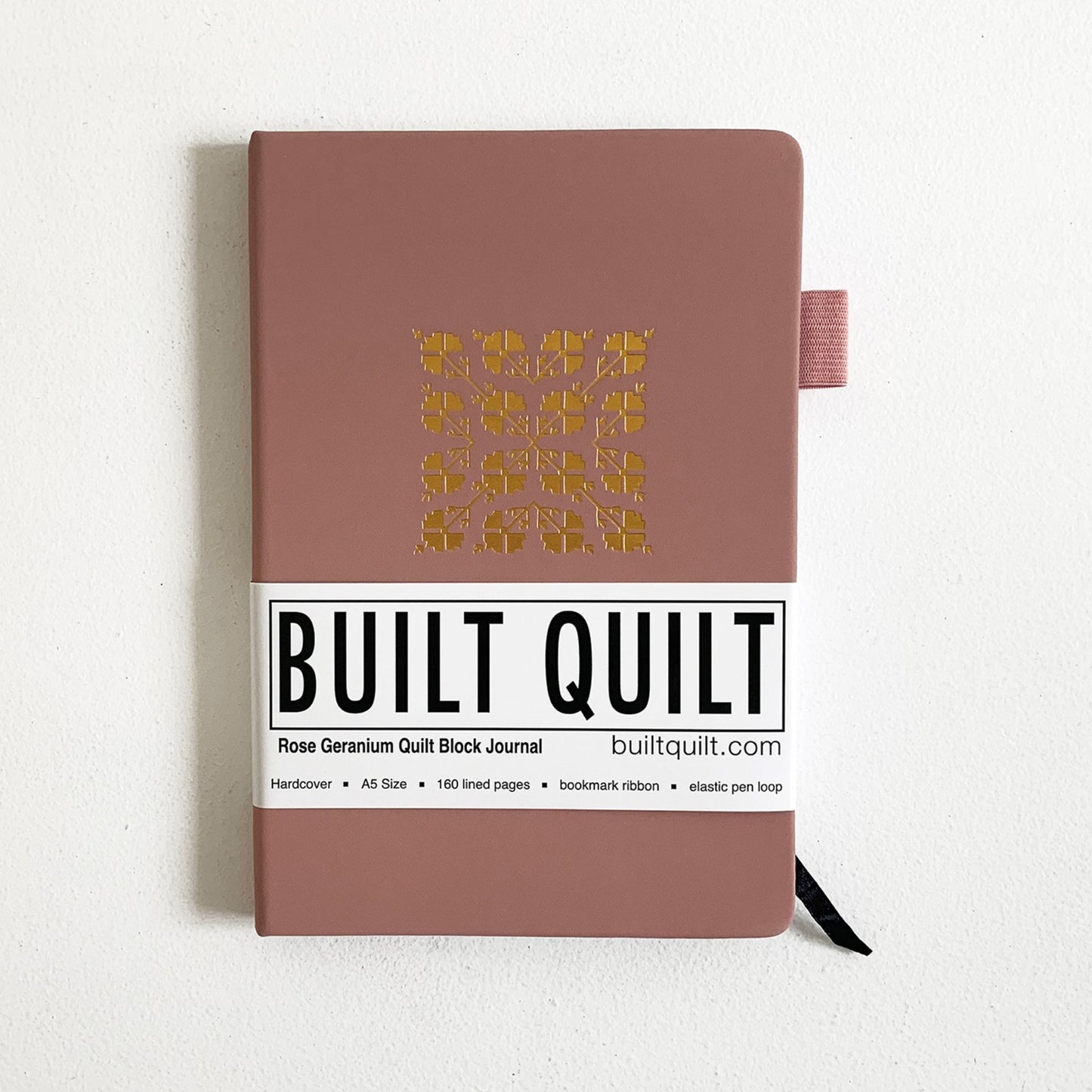 Rose Geranium Quilt Block Journal from Built Quilt in package