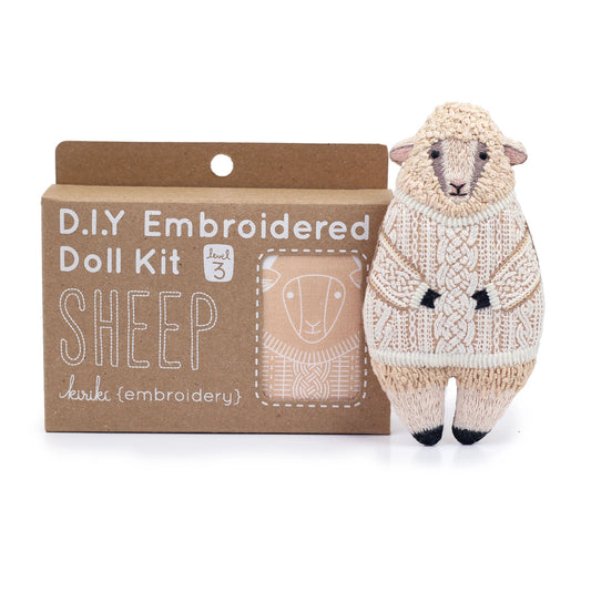 Sheep Embroidered Doll Kit in package