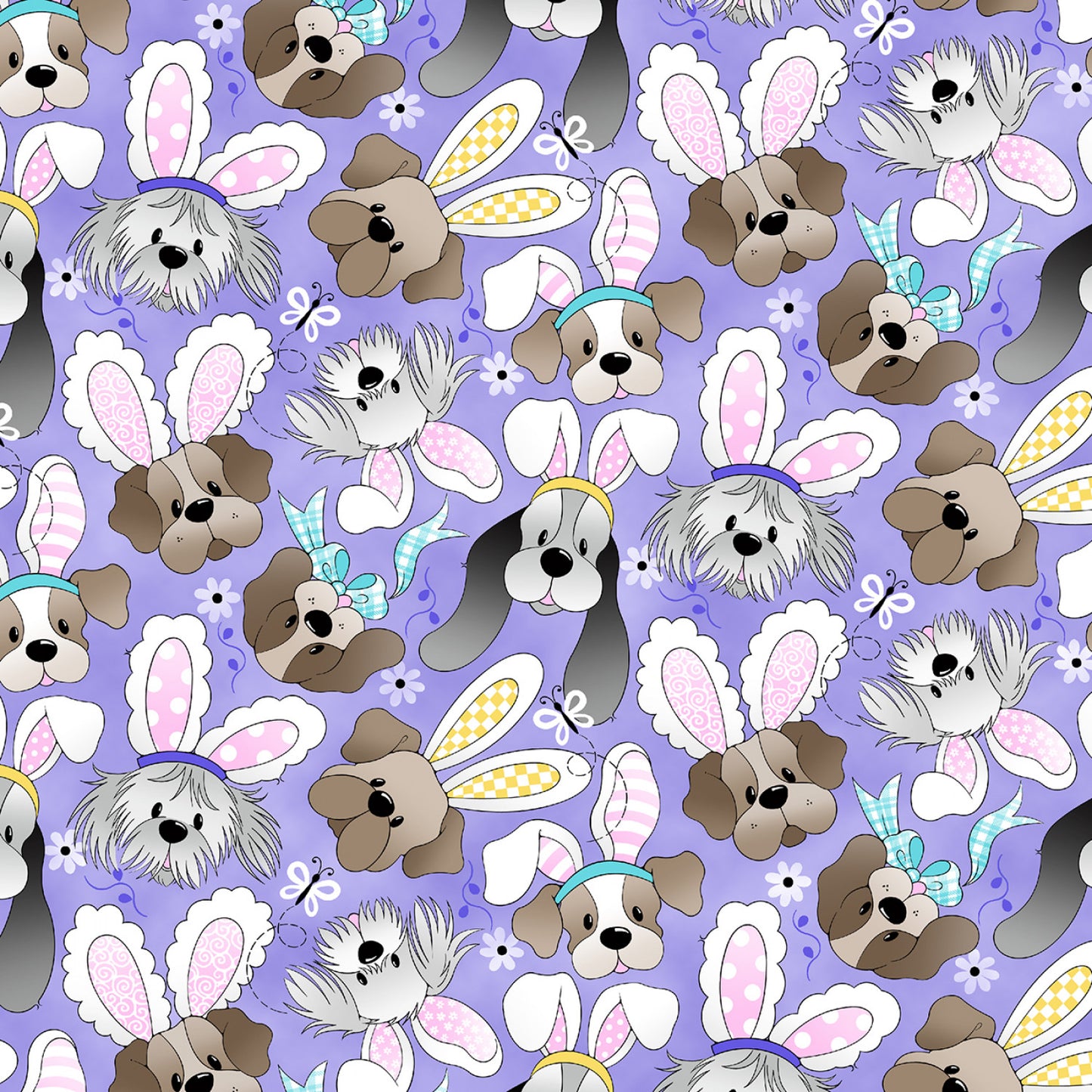 Spring Holiday Dogs Purple from Fabric Traditions