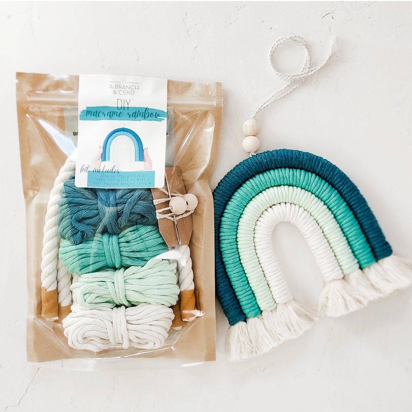 Rainbow DIY Kit in Teal from a Branch & Cord