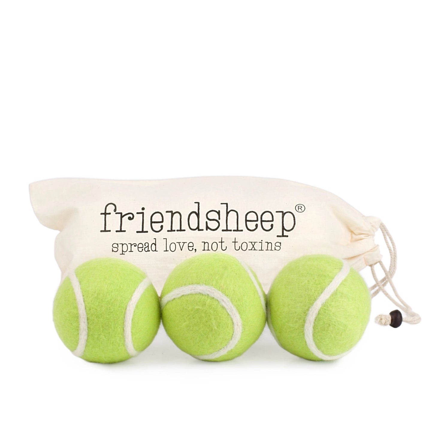 Wool Dryer Balls, Tennis Balls, Set of 3 from Friendsheep