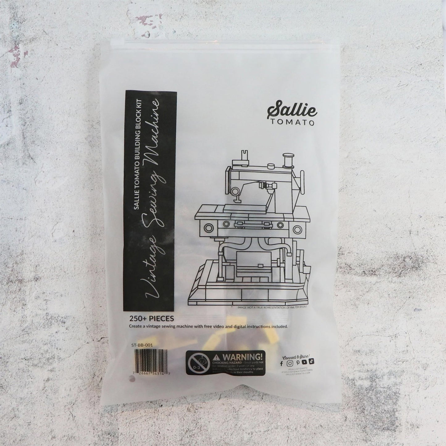 Vintage Sewing Machine Building Block Set in packaging