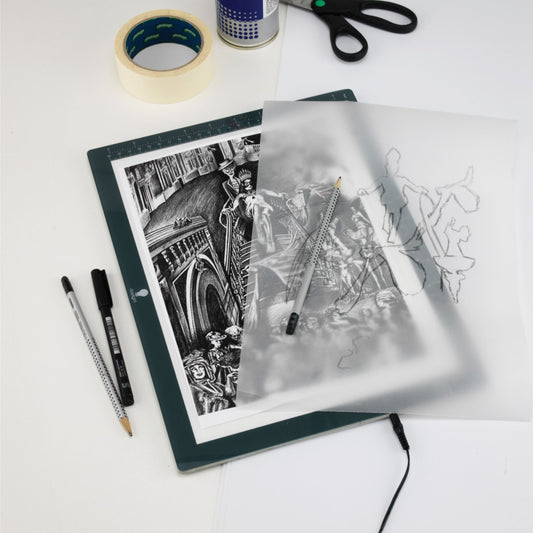 Wafer 1 Lightbox by Daylight Company in use for sketching