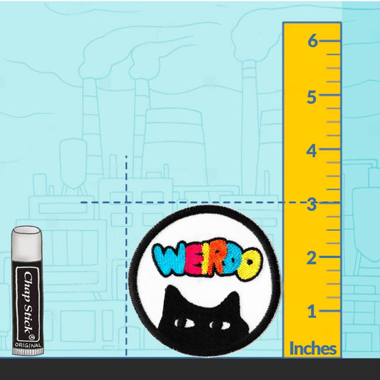 Weirdo Iron On Patch Size