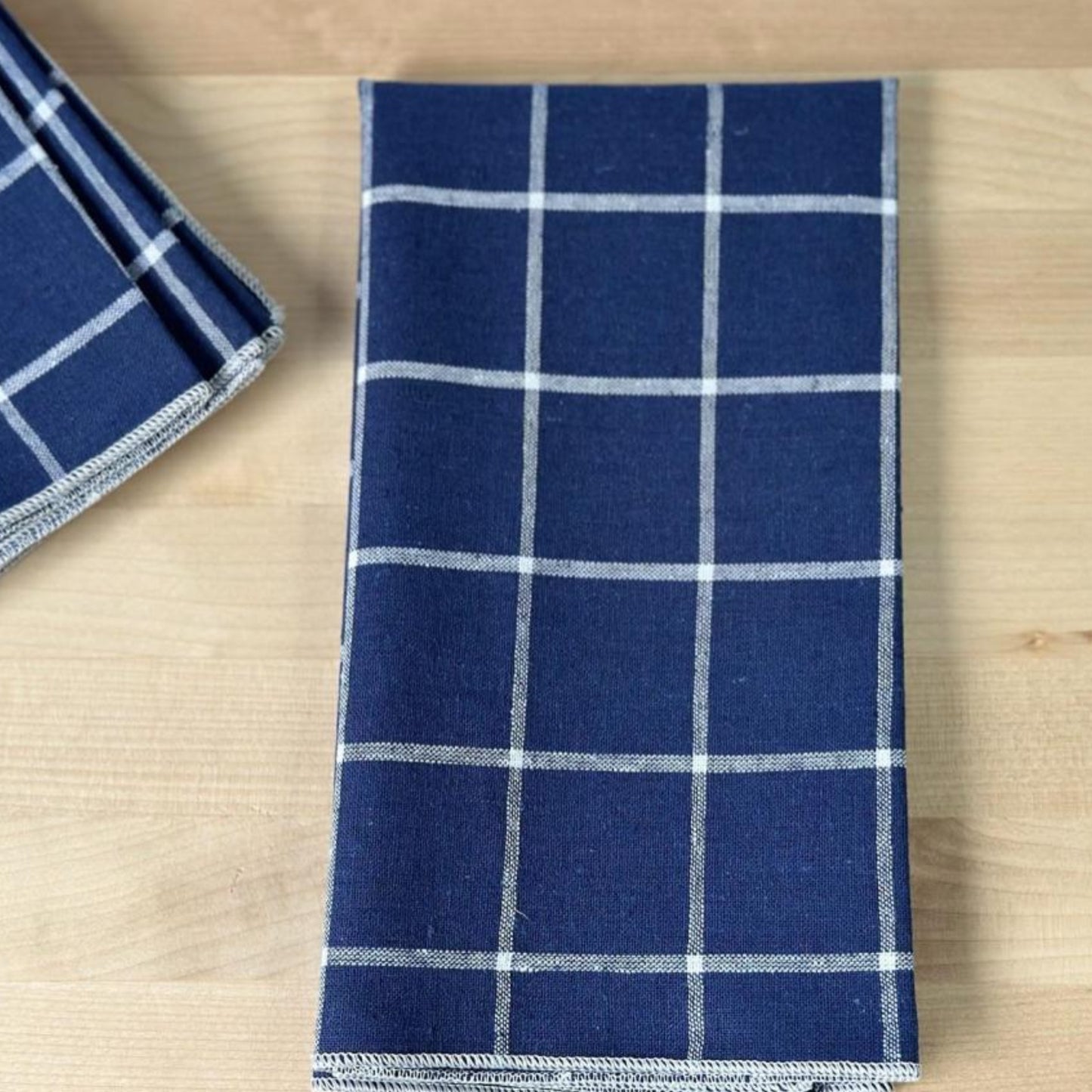 Navy Windowpane Cloth Napkin by Dot & Army