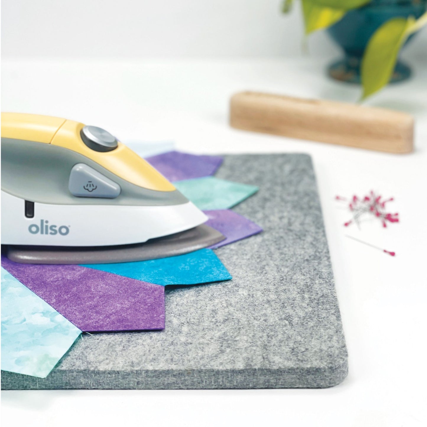 Wool Felted Pressing Mat by the Gypsy Quilter in use