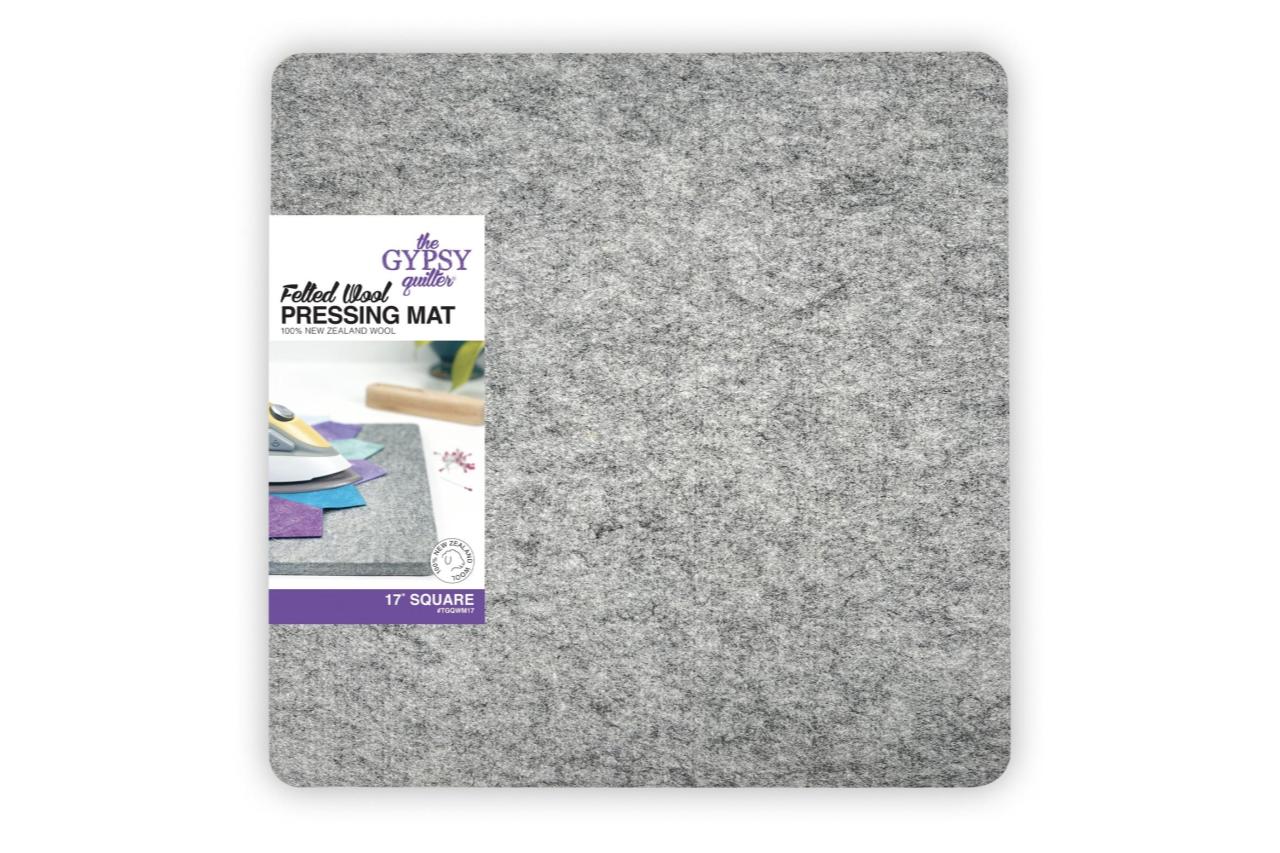 Felted Wool Pressing Mat by the Gypsy Quilter, size 17" Square