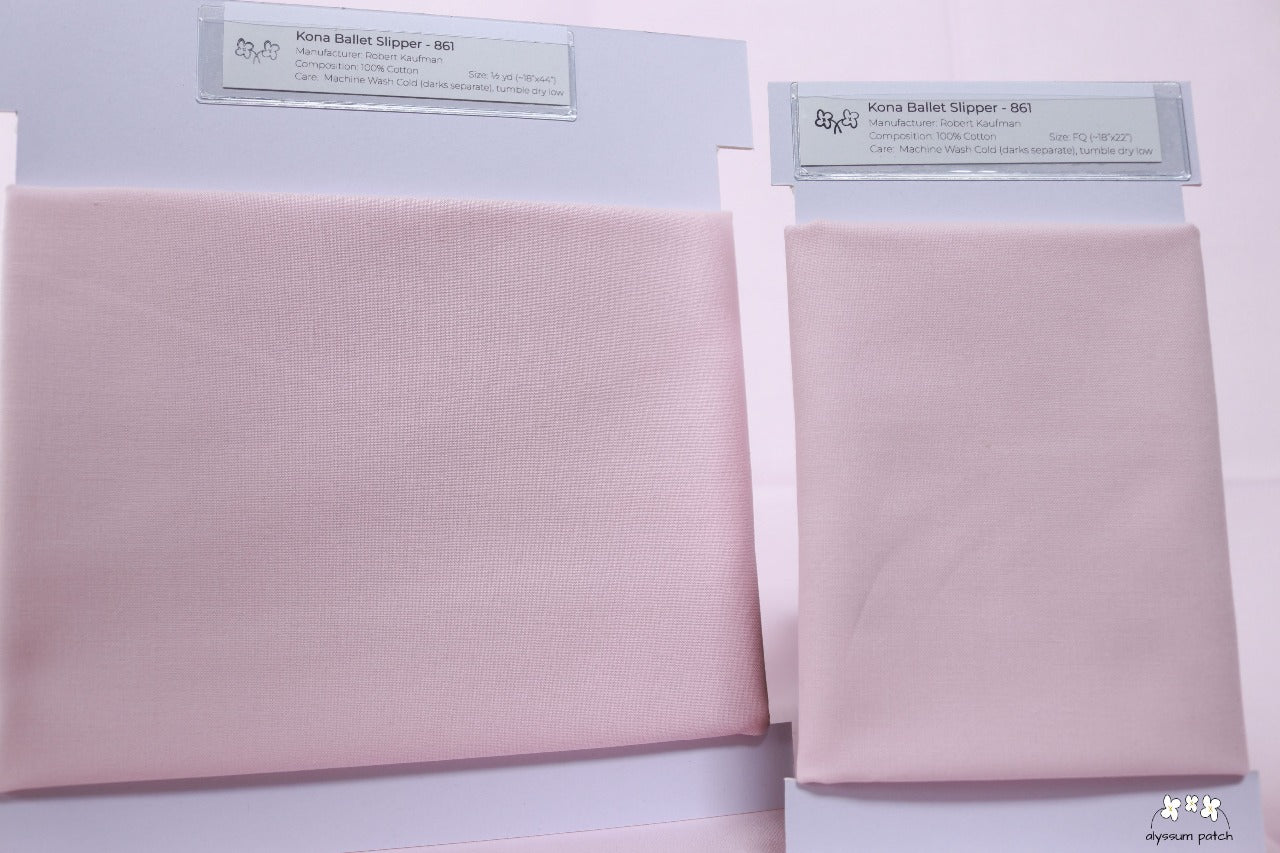 Kona Solids Ballet Slipper precut fat quarter and half yard fabric wrapped on fabric winders