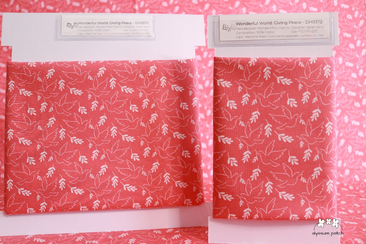 Giving Peace fabric precut fat quarter and half yard wrapped on fabric winders