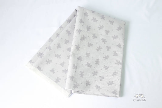 Grey on Grey Bears fabric folded
