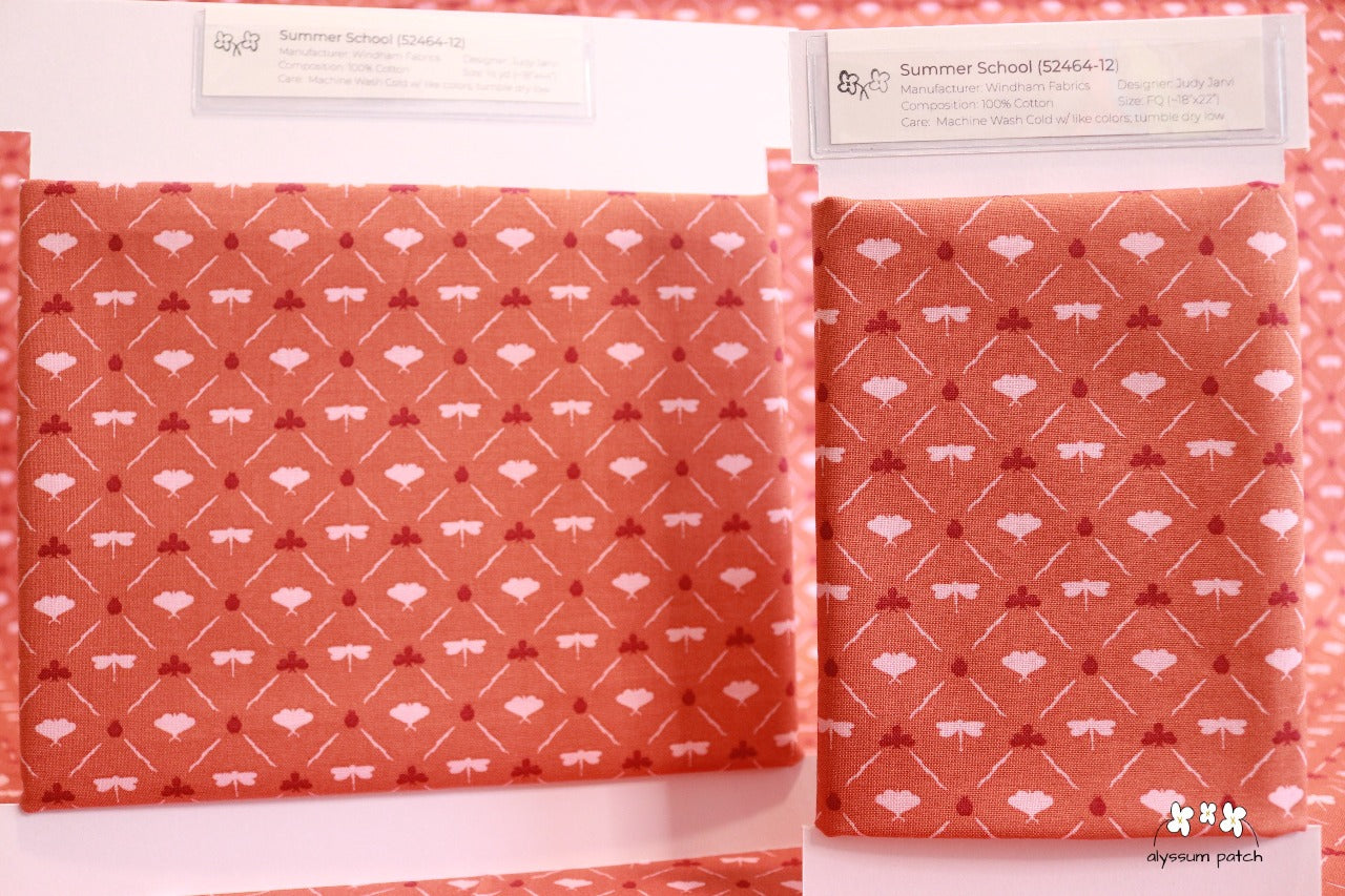 Summer School precut fat quarter and half yard fabric wrapped on fabric winders
