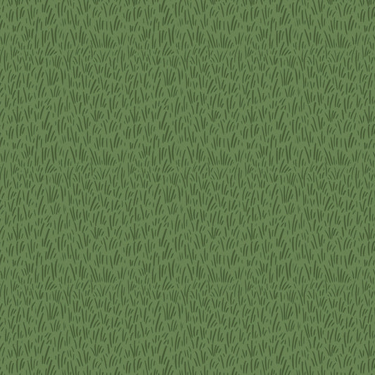 Green fabric with small green slashes representing grass