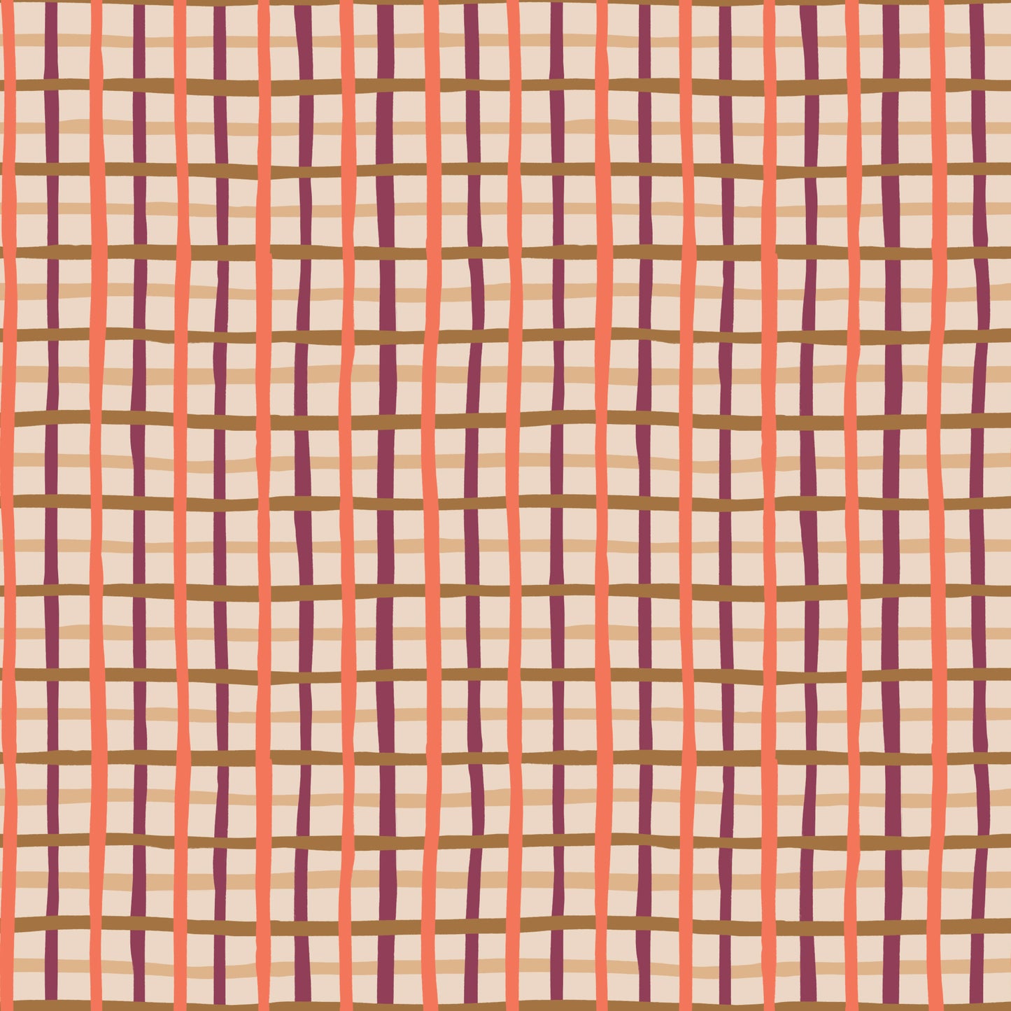 Plaid pattern with alternating colors on a fabric background