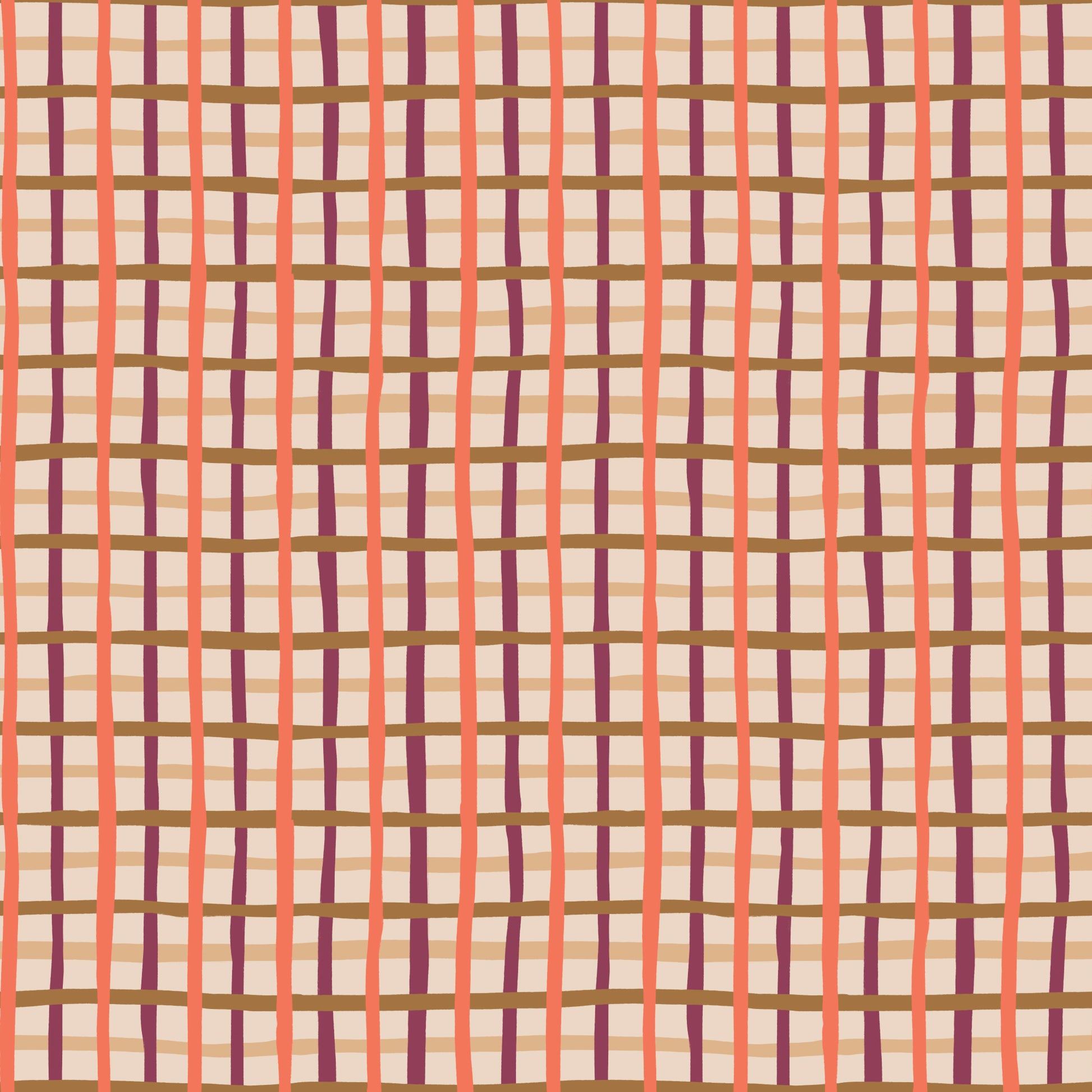 Plaid pattern with alternating colors on a fabric background