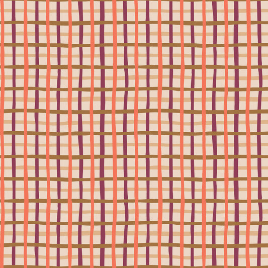Plaid pattern with alternating colors on a fabric background