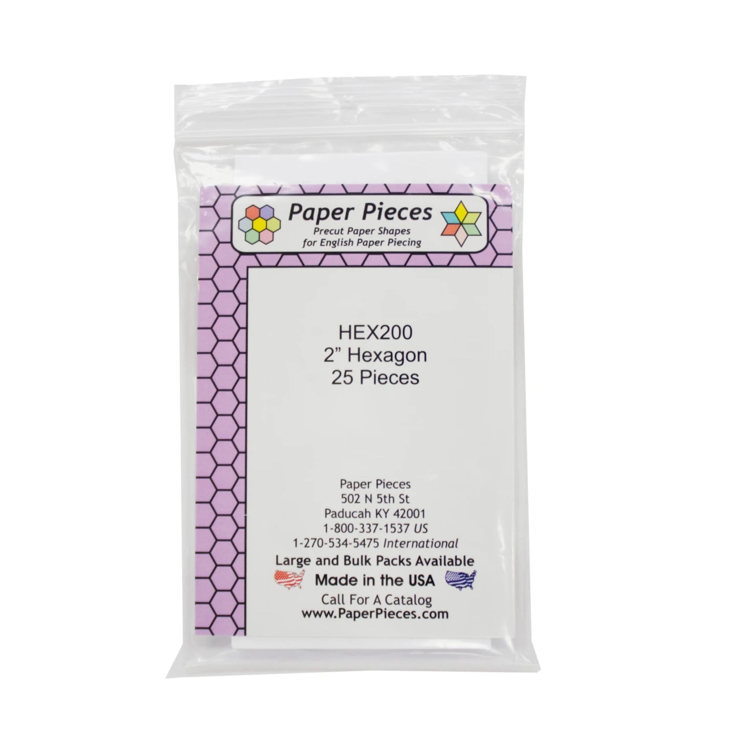 Paper Piece Hexagons, 2 inch, 25 ct.