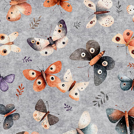 Butterfly pattern on a gray background