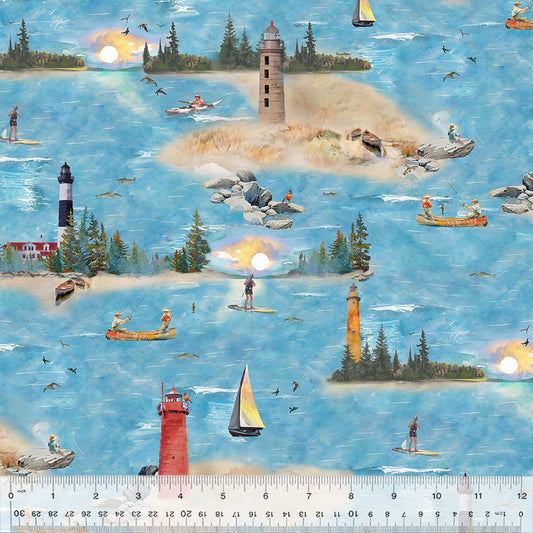 Summers on the Lake from Windham Fabrics as part of the 2025 Michigan Shop Hop Collection