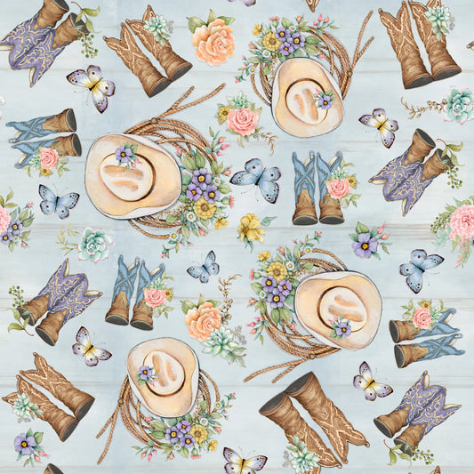 Hydrangea Floral Boots, Yardage