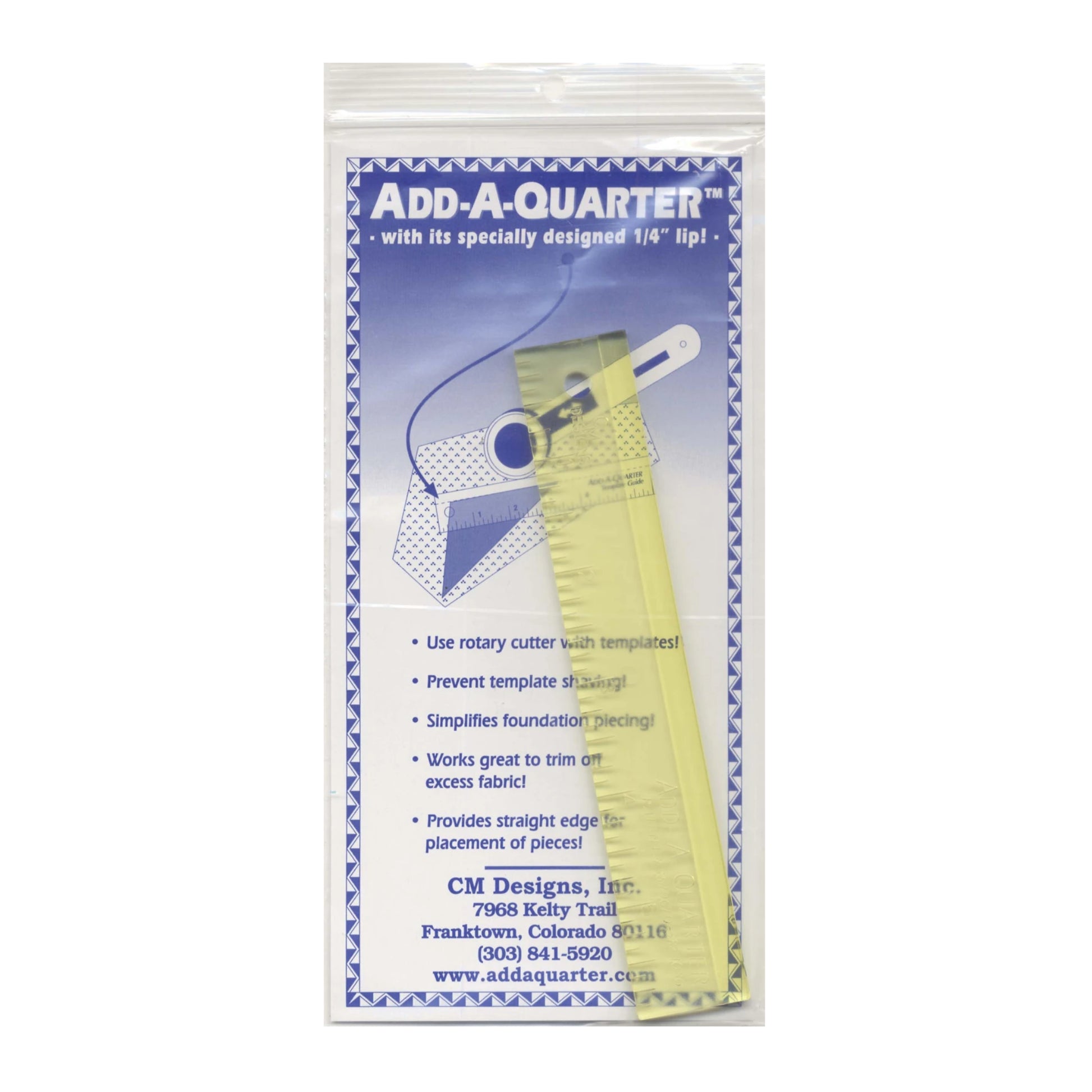 Add-A-Quarter 6 inch ruler in packaging
