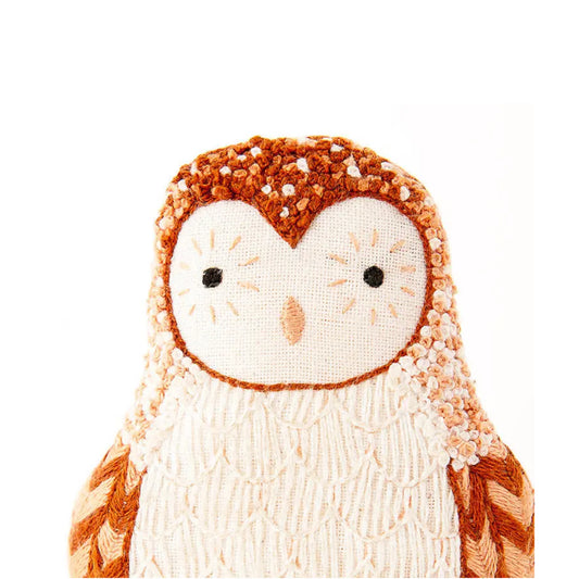 Barn Owl DIY Embroidered Doll Kit from Kiriki