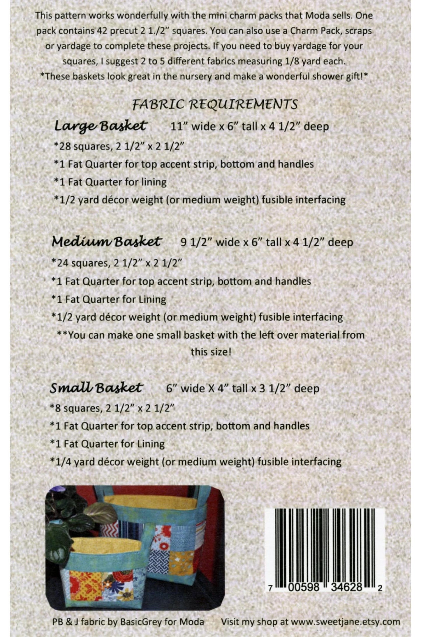 Basket of Charms Pattern