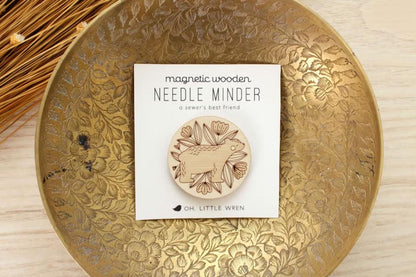Magnetic Wooden Needle Minder, bear, in packaging by oh, little wren