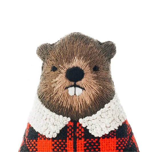 Beaver DIY Embroidered Doll Kit from Kiriki