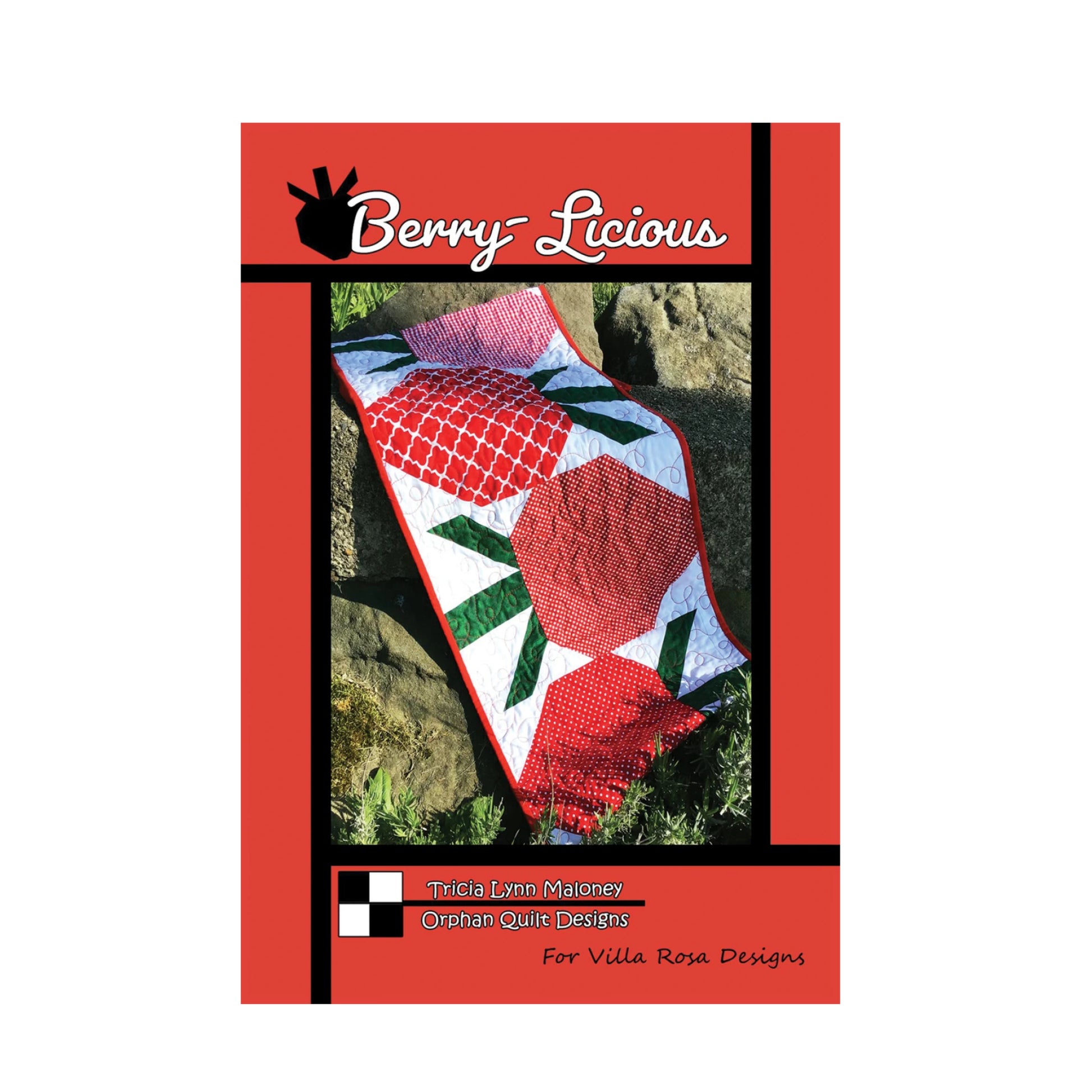 Postcard Pattern featuring strawberry design on a table runner