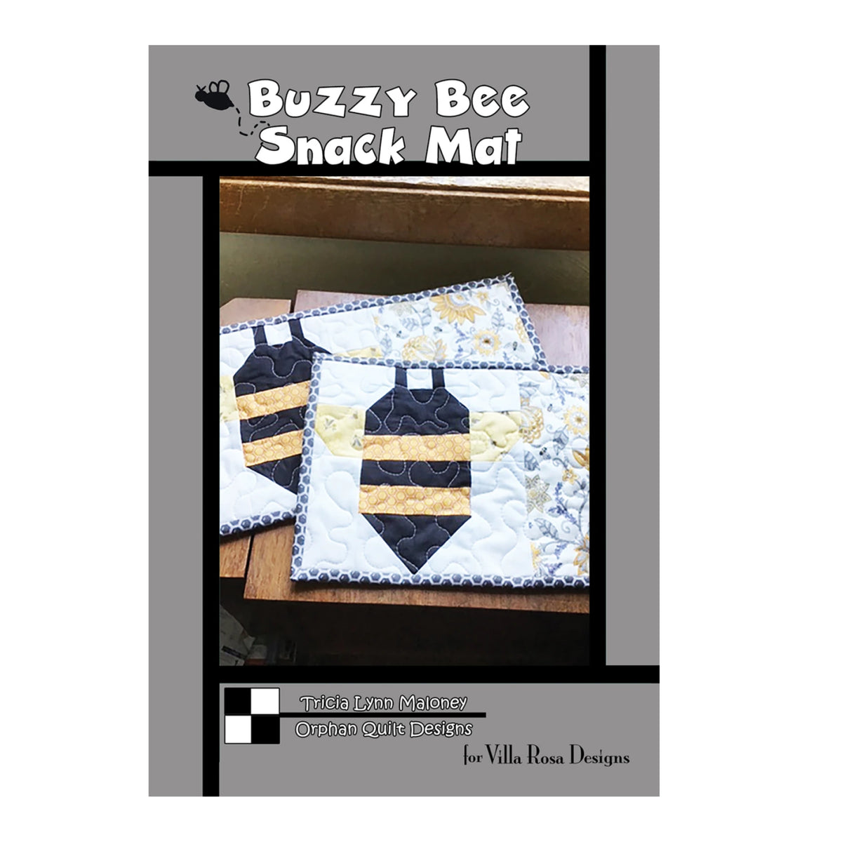 Front of Quilt Pattern Postcard from Buzzy Bee Snack Mat